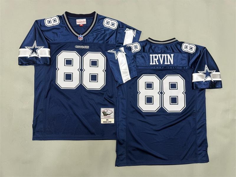 Men 2025 Nike Dallas Cowboys #88 Irvin Blue Throwback Limited NFL Jersey 001
